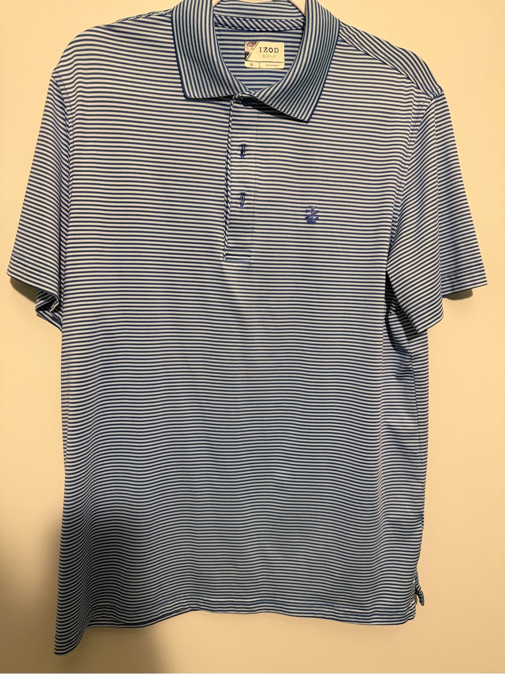 Izod Men’s Light Blue & White Stripe Polo